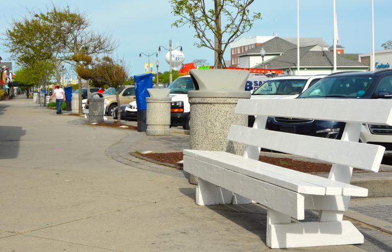 Rehoboth Beach has begun placing its benches back on city streets. CHRIS FLOOD PHOTOS